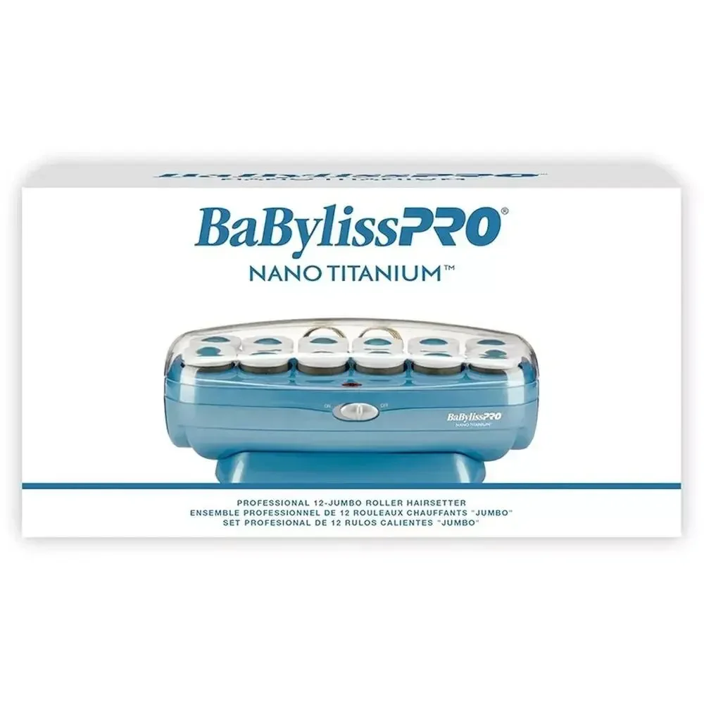 BaBylissPRO Nano Titanium Hot Roller Set in Light Blue, 12 Count